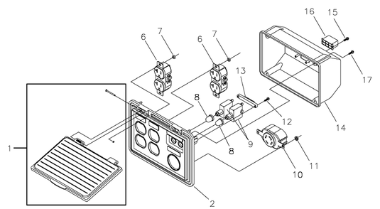 Control Panel (189442) Diagram and Parts List for 030215-1-G56000  Briggs and Stratton Generator